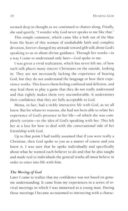 Hearing God: Developing a Conversational Relationship with God