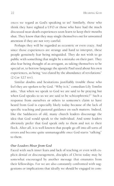 Hearing God: Developing a Conversational Relationship with God