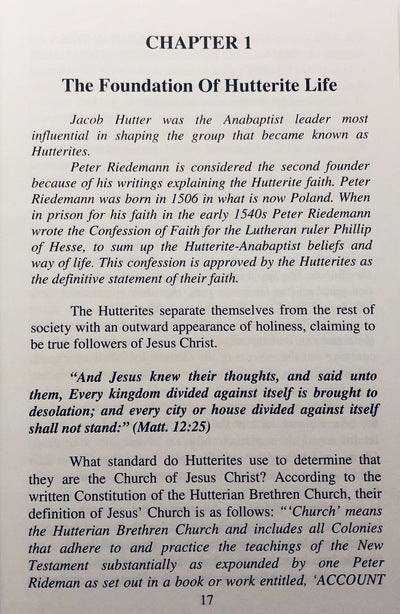 Hutterites: Our Story To Freedom