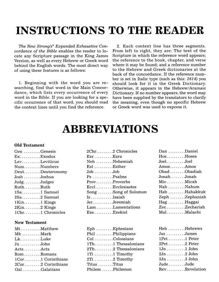 The New Strong's Expanded Exhaustive Concordance of the Bible