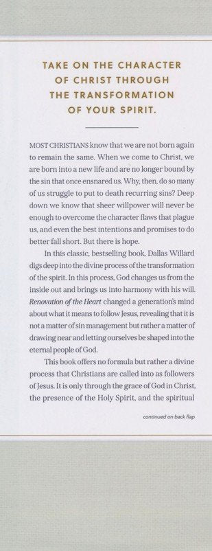 Renovation of the Heart: Putting on the Character of Christ - 20th Anniversary Edition By: Dallas Willard